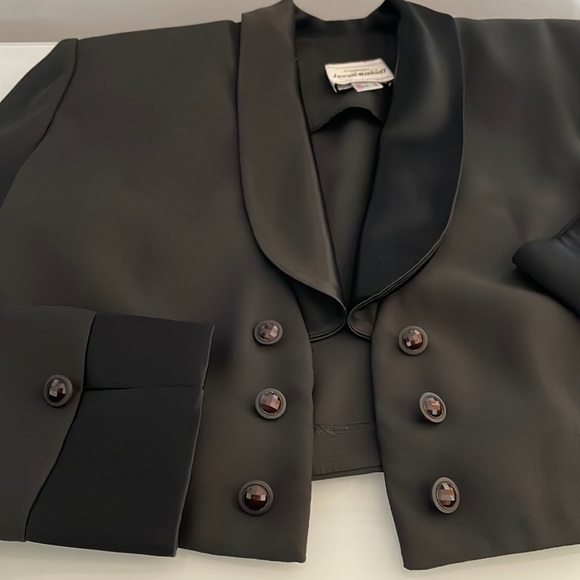 π¨π¦ Vintage Joseph Ribkoff Long Black Gown & Cropped Tuxedo Jacket, Size 10 - Picture 7 of 16